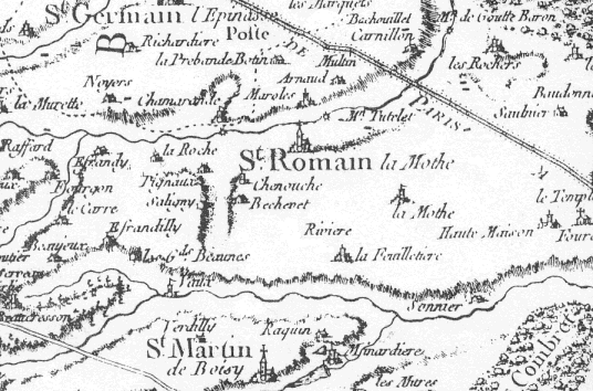 carte de Cassini de Saint Romain La Mothe